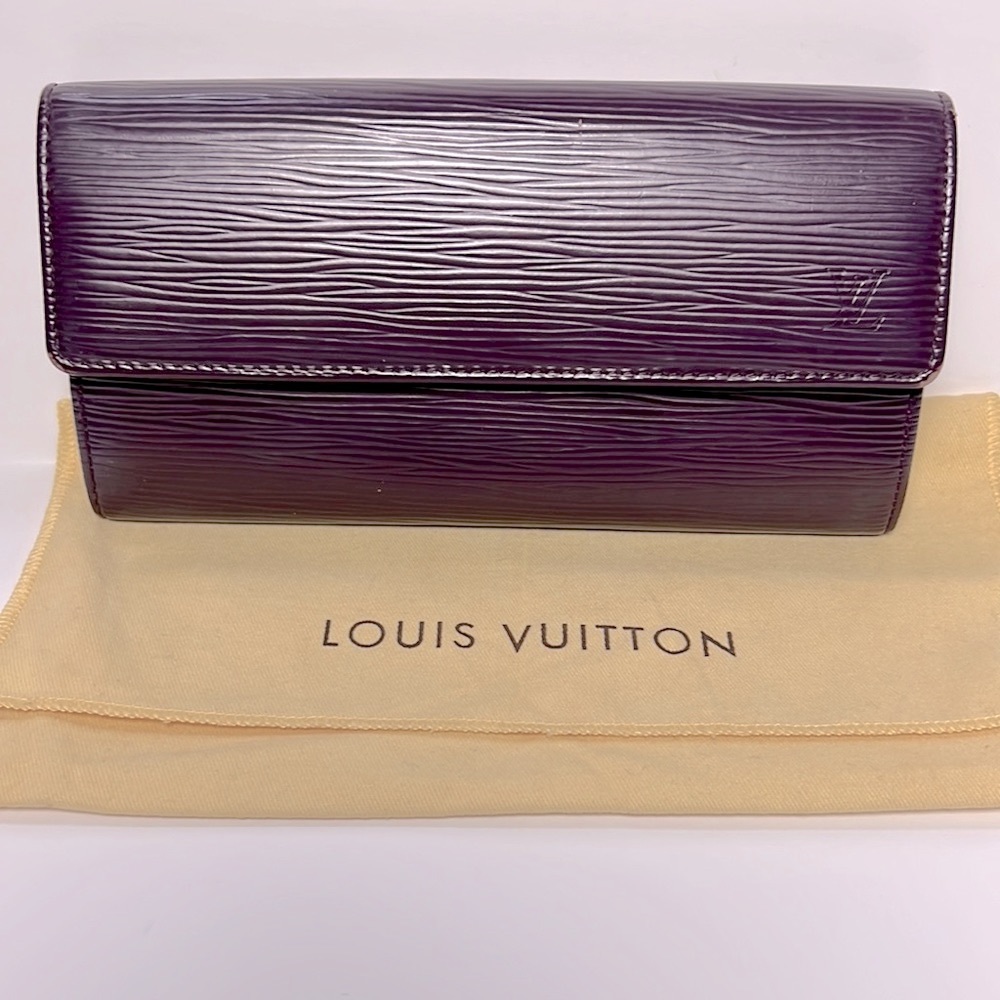 Louis Vuitton Porte Feuille Sarah Epi Wallet Purple